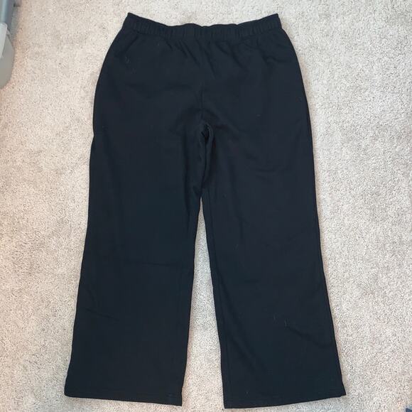 Fabletics Cozy Fleece Wide Leg Black Sweatpant Pockets Womens XXL 1X - Picture 1 of 6
